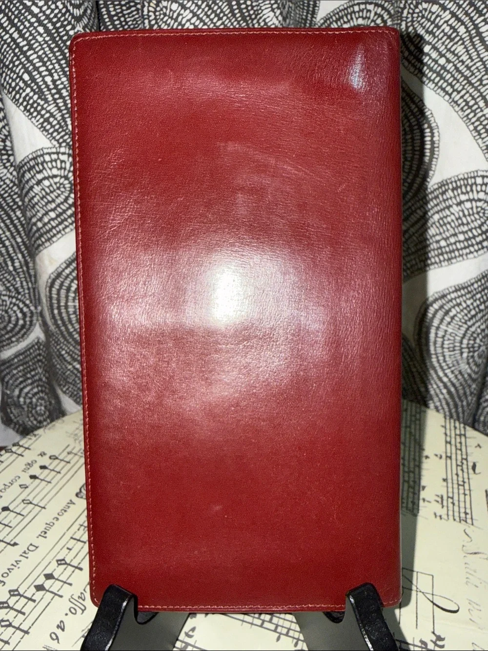 Vintage Cartier Paris Burgundy Leather Long Wallet Clutch